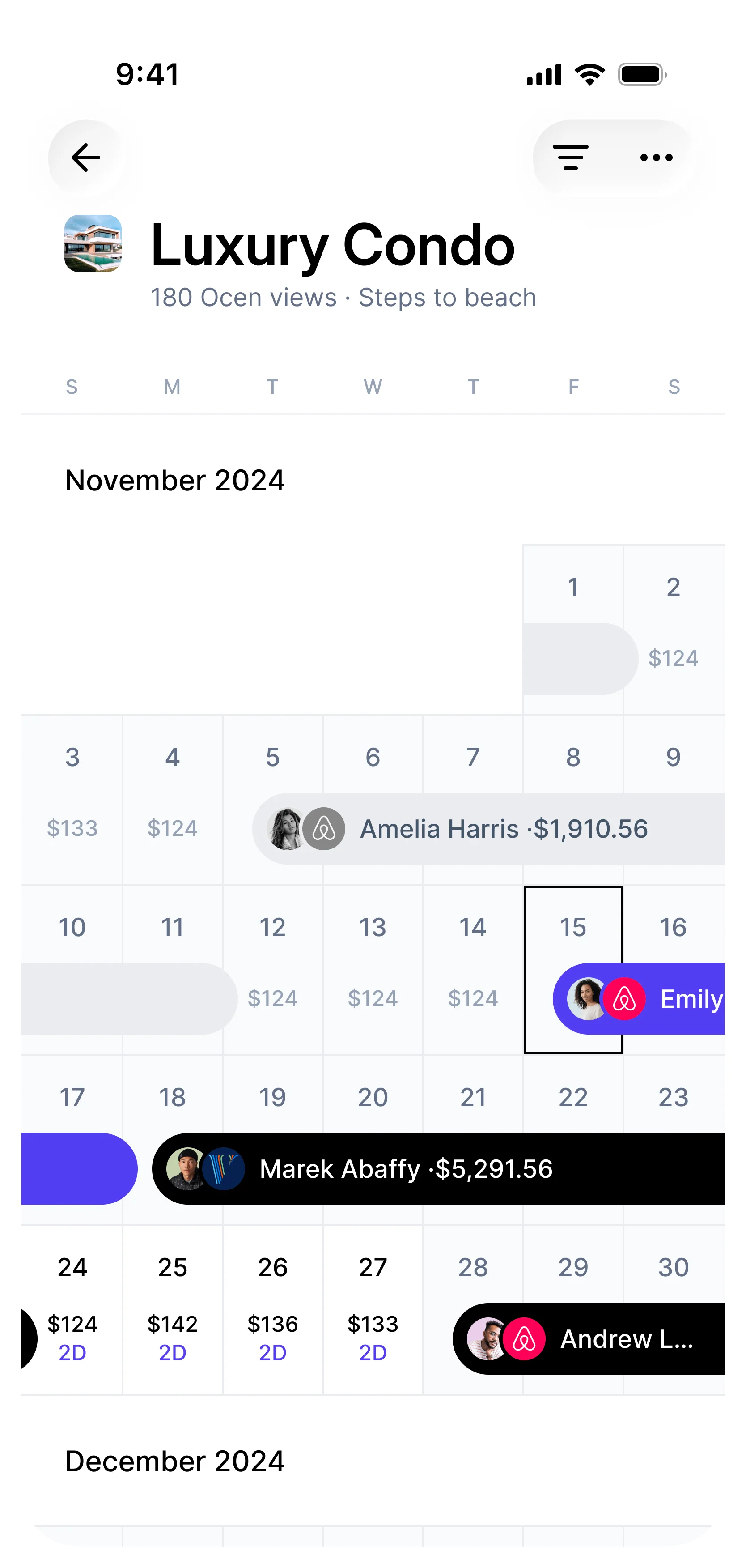 Focus on one listing