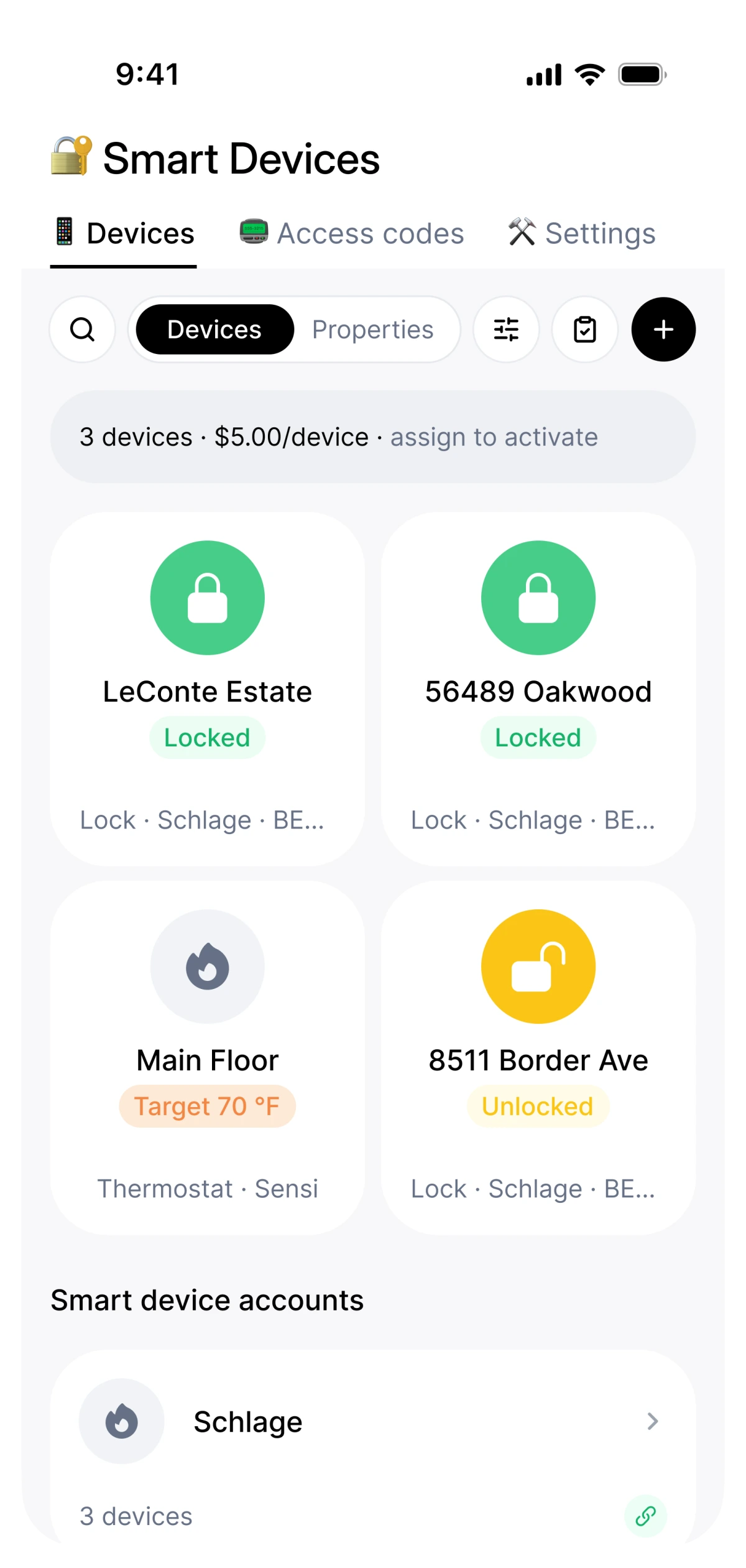 Control every lock, thermostat, and sensor from one place